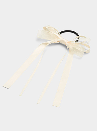 Organza and ribbon bow elastic