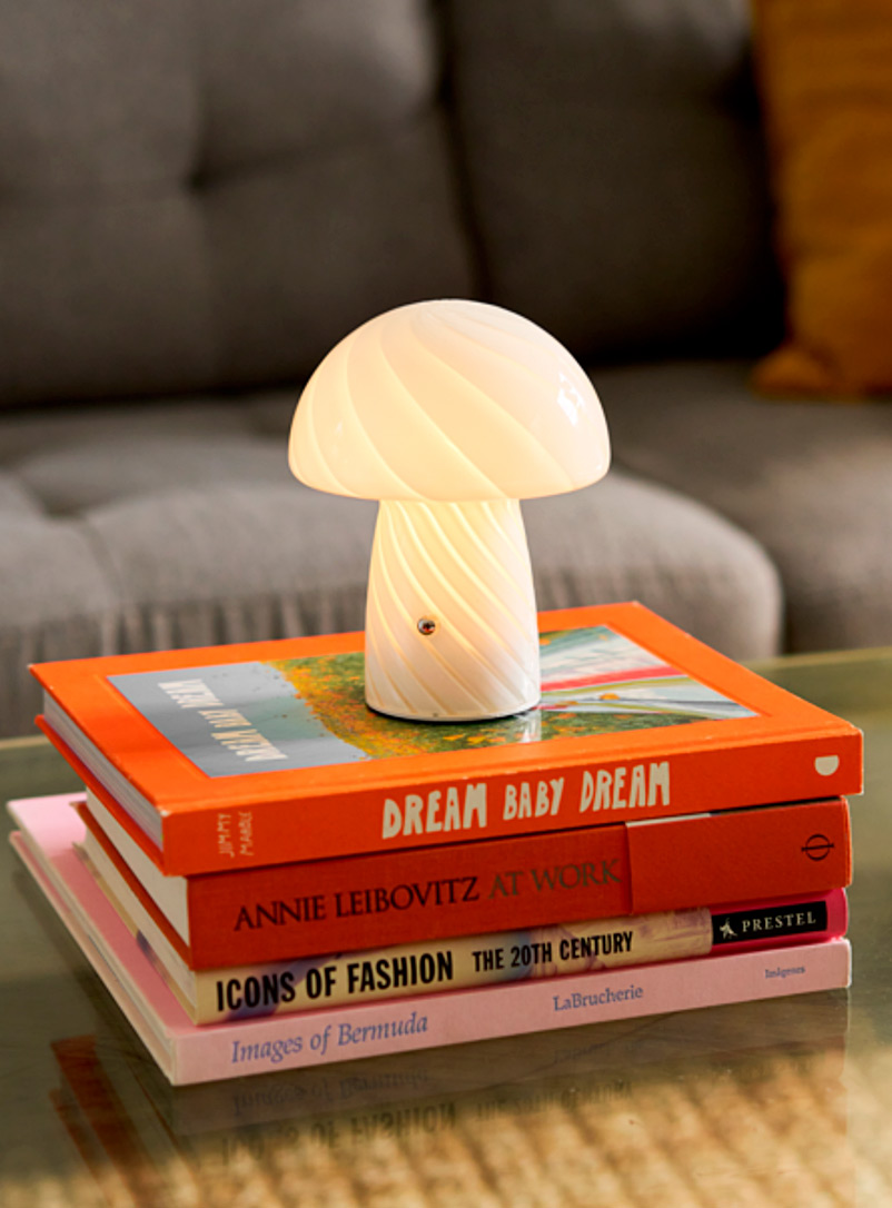 Humber White Cordless mushroom table lamp