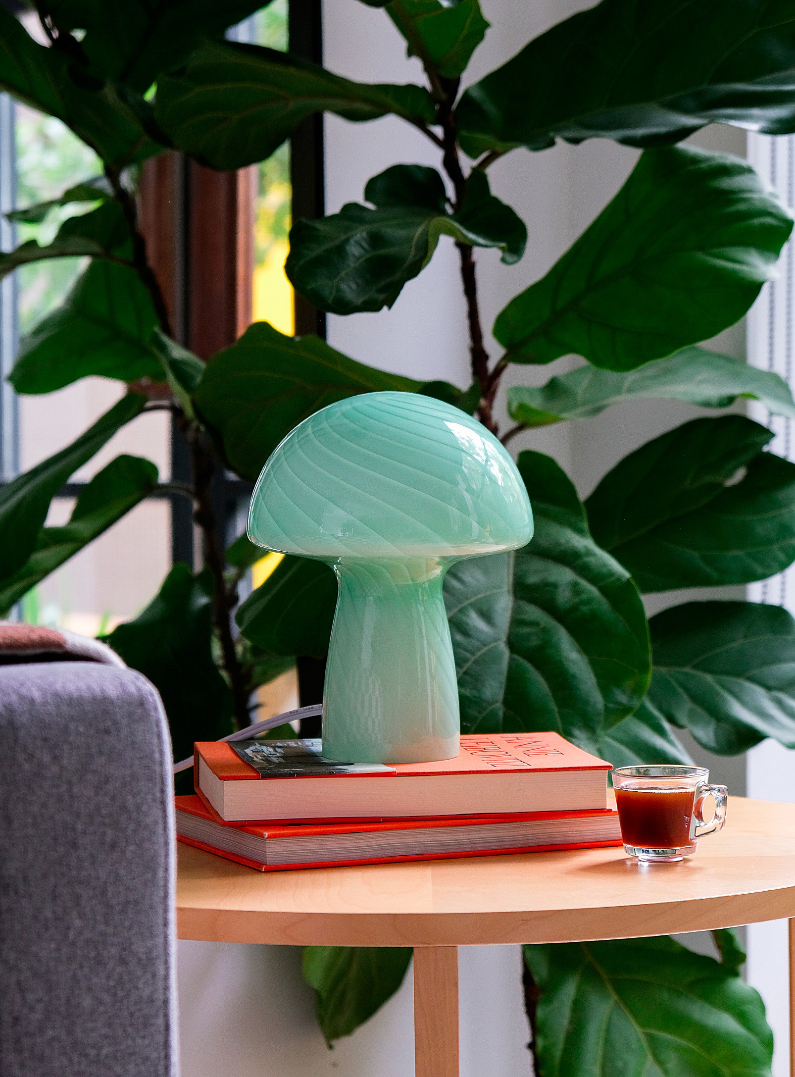 Humber Small Mushroom Table Lamp In Green