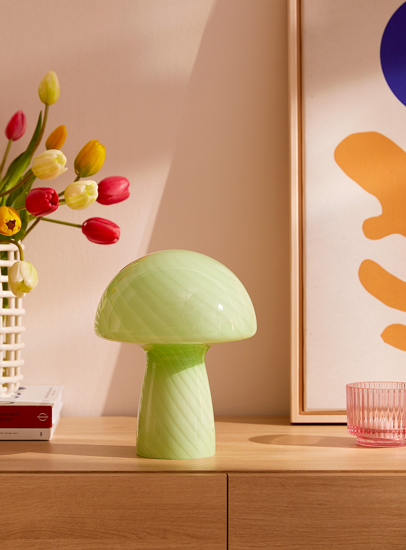 Humber Small Mushroom Table Lamp In Lime Green