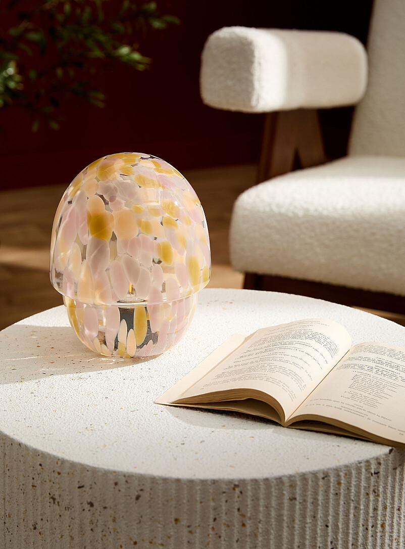 Multicoloured confetti large portable mushroom lamp product image (primary)