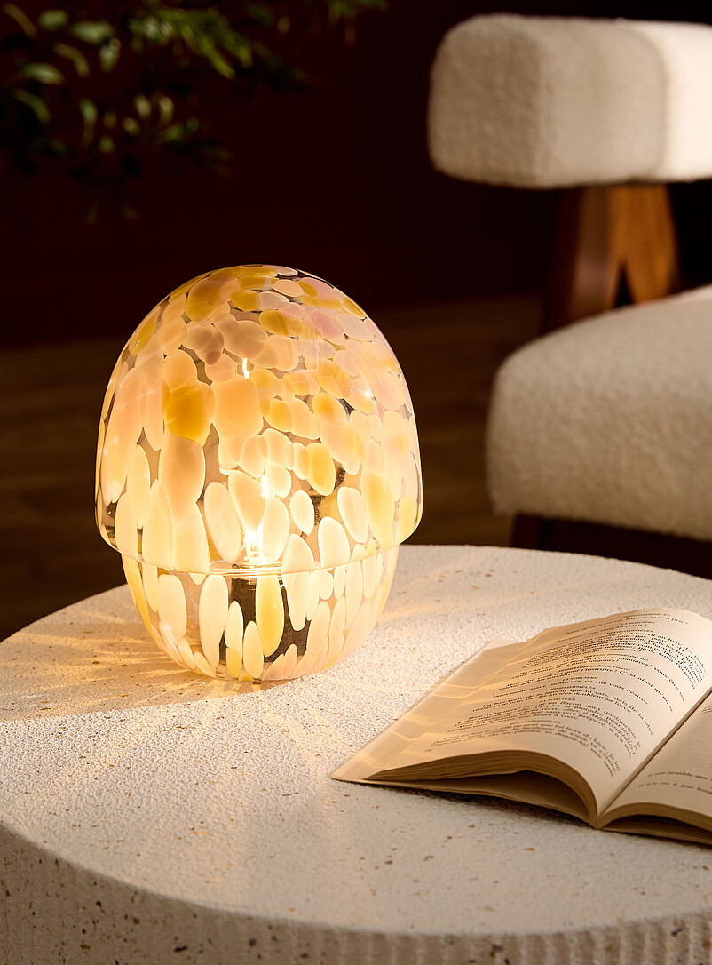 Multicoloured confetti large portable mushroom lamp product image 2
