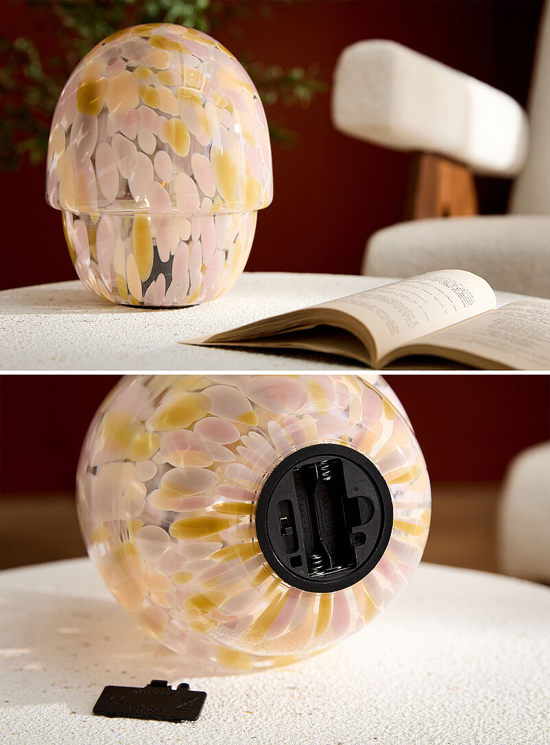 Multicoloured confetti large portable mushroom lamp product image 3