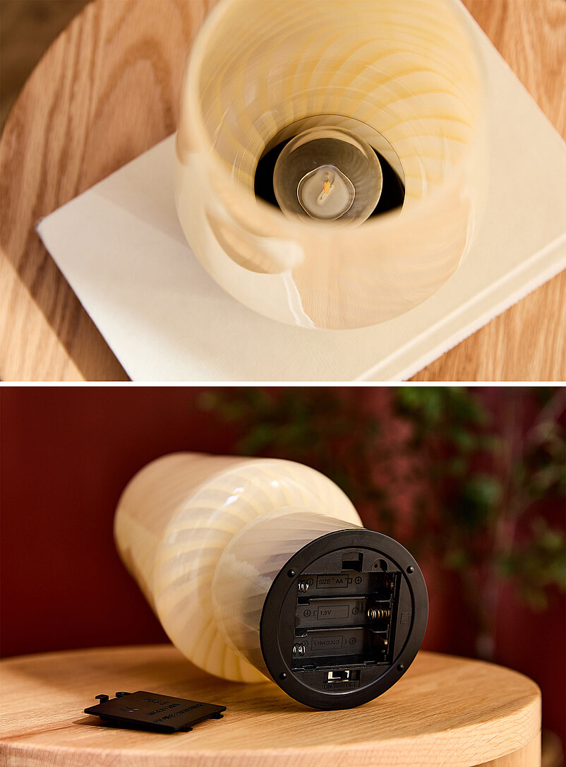 White swirls retro-style portable open lamp product image 3