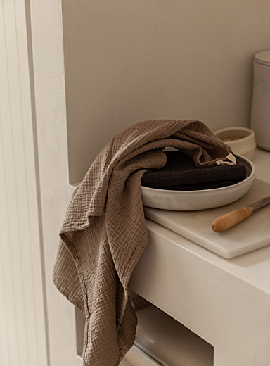 Waffled cotton tea towel set