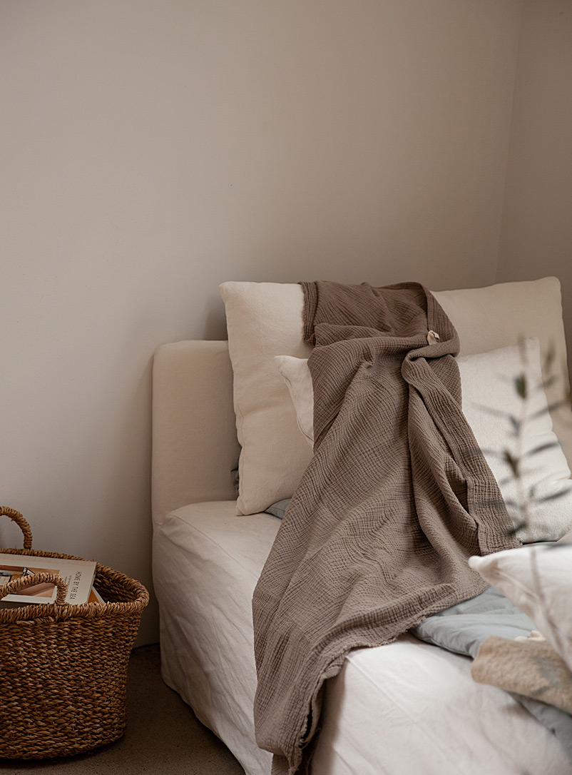 Maison &Eacute;color&eacute;s Sage green Bohemian versatile throw