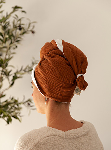 La serviette turban ratine de bambou