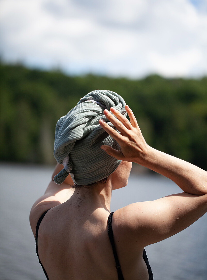 Maison &Eacute;color&eacute;s: La serviette turban ratine de bambou Cuivre - Rouille
