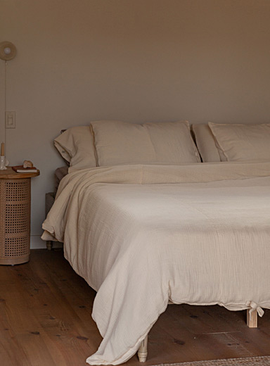 Waffled cotton duvet cover set