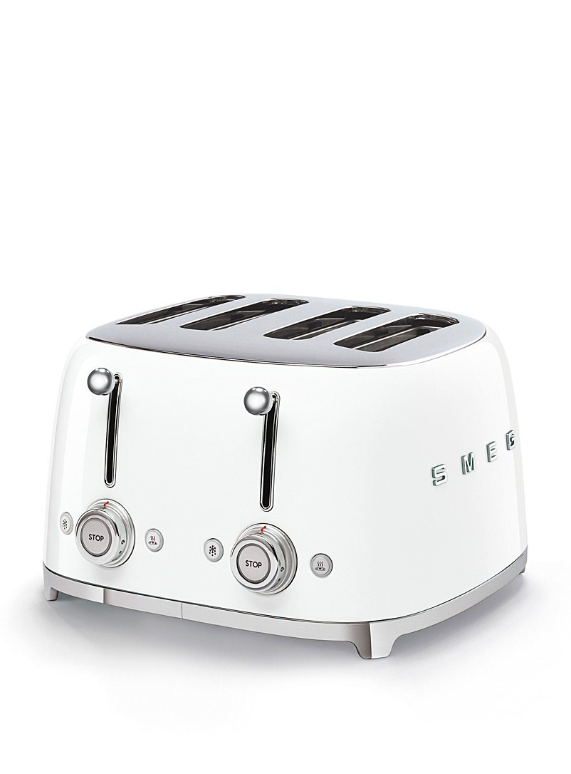 Smeg White Retro 4-slice toaster