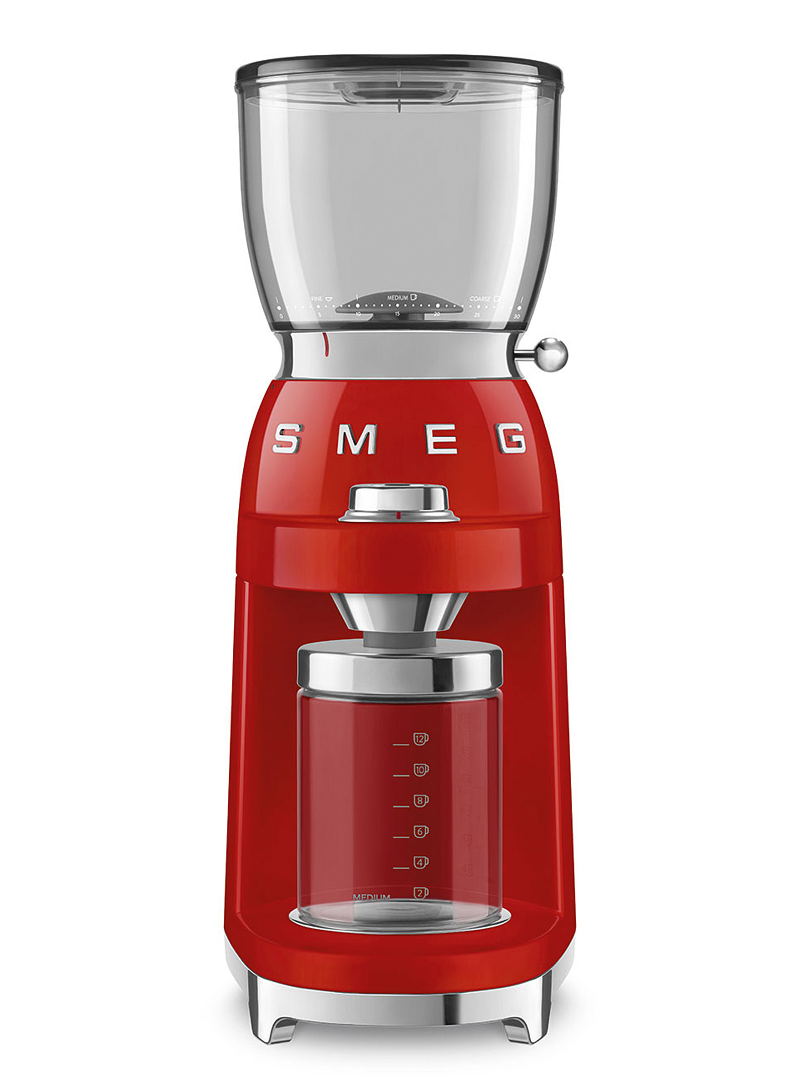 Smeg Retro Coffee Grinder In Red