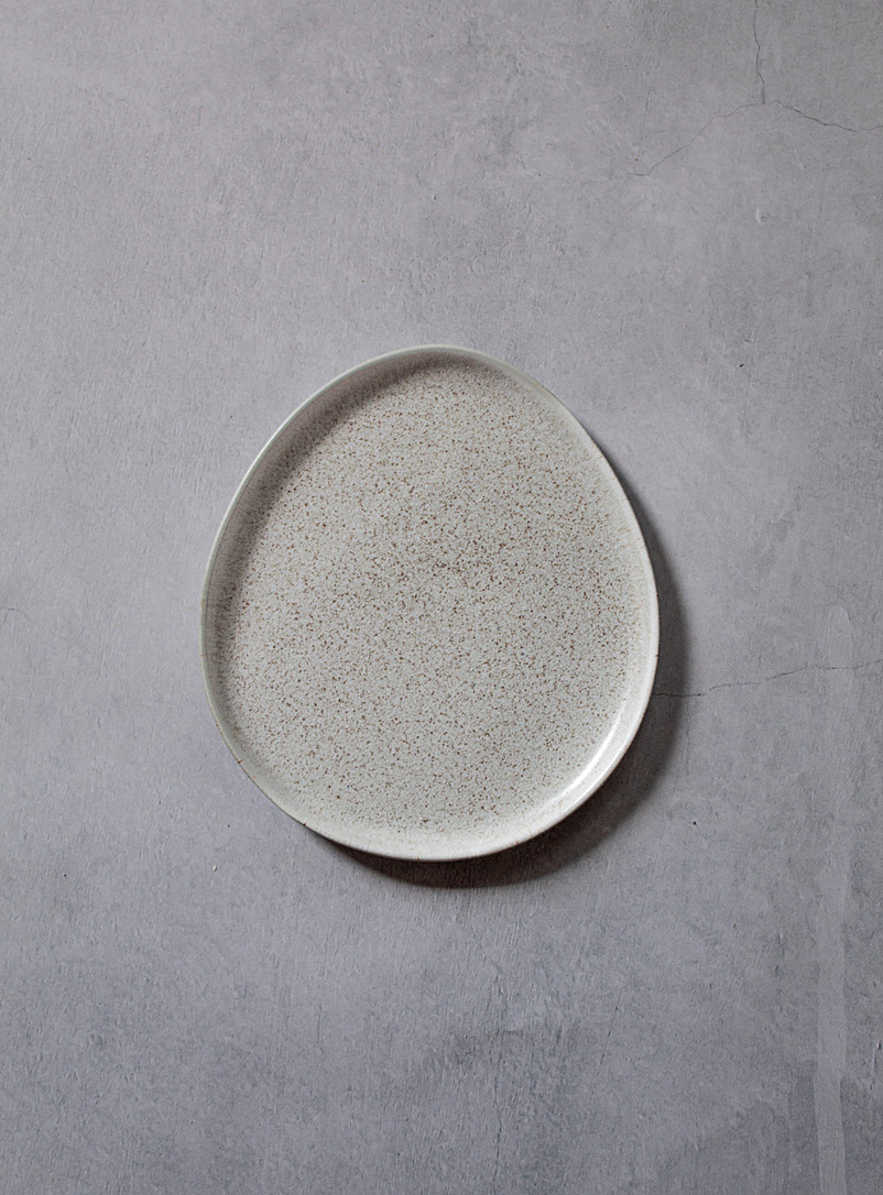 Ateleï Cream Beige Speckled stoneware teardrop plate