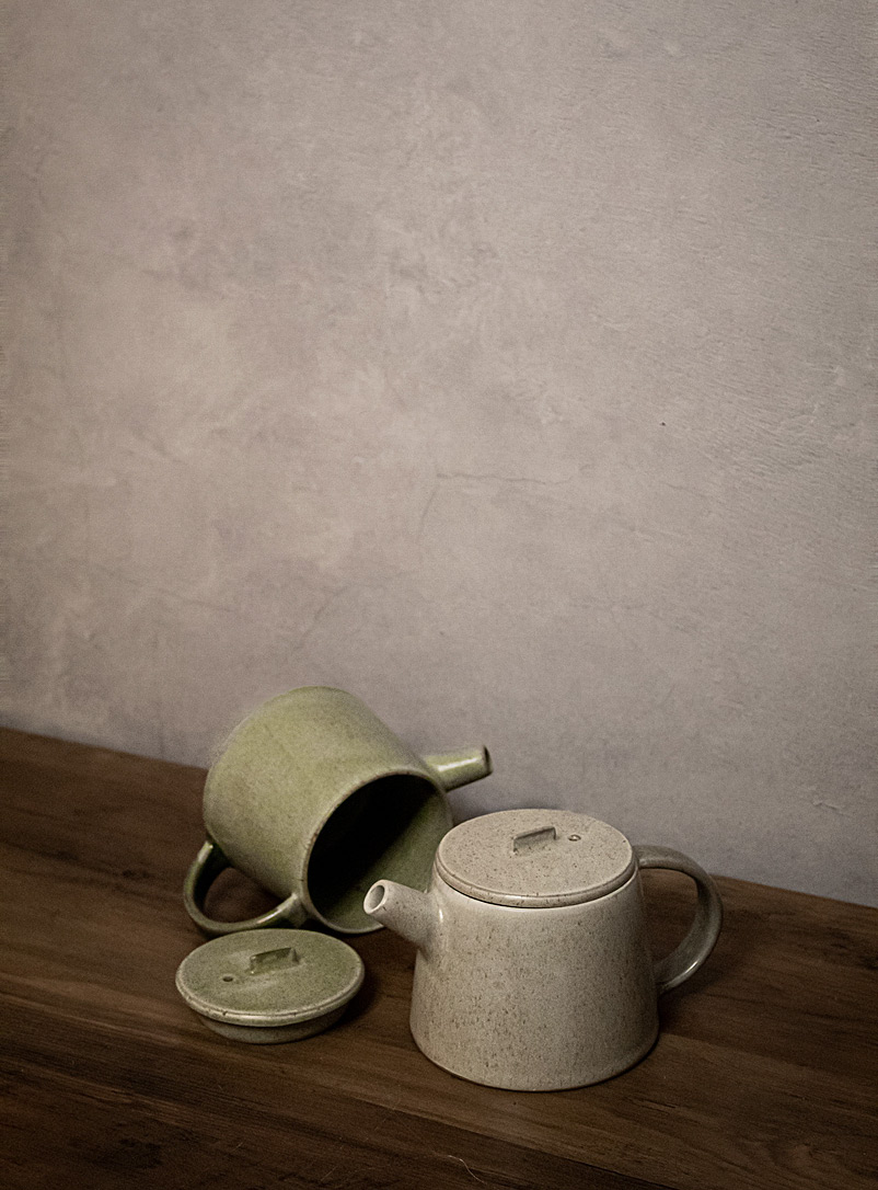 Ateleï Cream Beige Speckled stoneware minimalist teapot