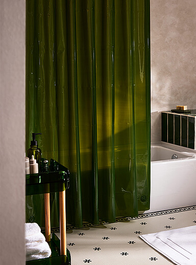 Le rideau de douche PEVA monochrome