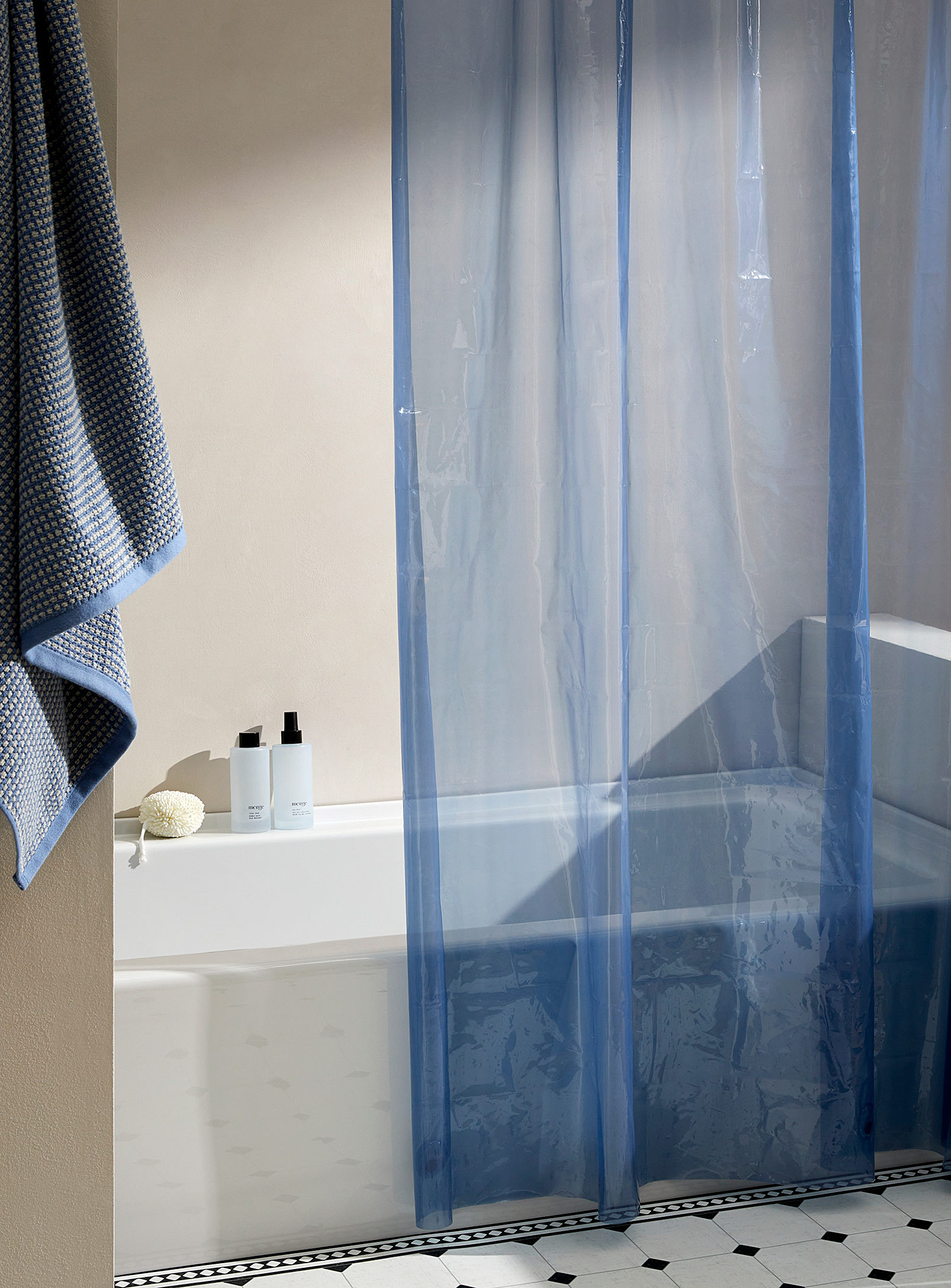 Simons Maison Monochrome Peva Shower Curtain In Blue