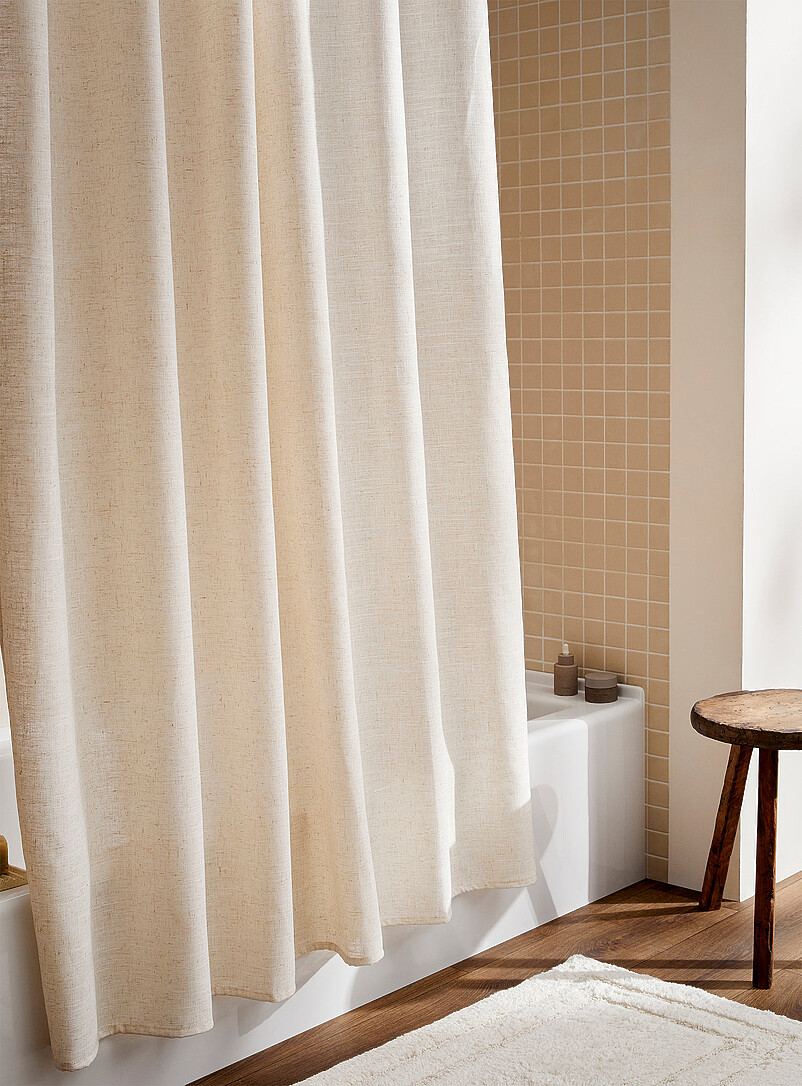 Heathered touch of linen shower curtain product image (primary)