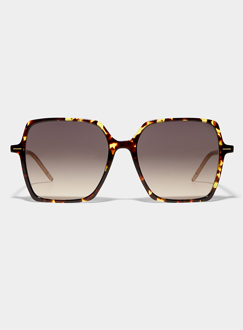 BOSS: Les lunettes de soleil massives carrées Taupe pour femme