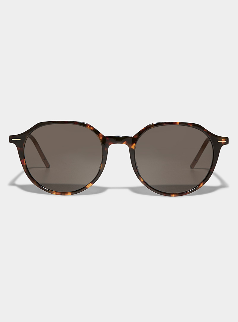BOSS Light Brown Flecked round sunglasses for women