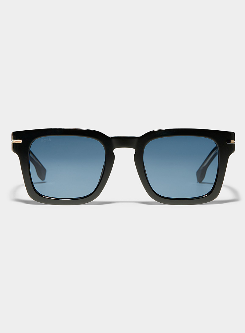 BOSS Black Gold-accent square sunglasses for men