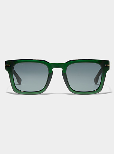 Gold-accent square sunglasses