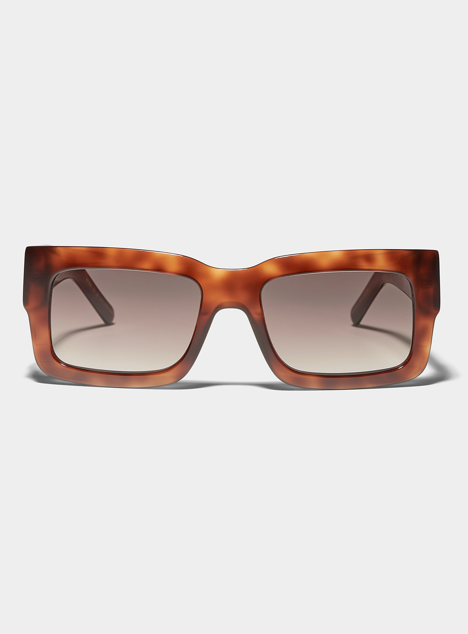 Hugo Boss Golden Monogram Rectangular Sunglasses In Brown