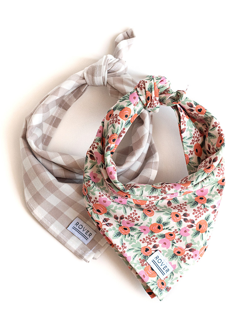 The Rover Boutique Assorted Beige & Rose Dog bandana set See available sizes