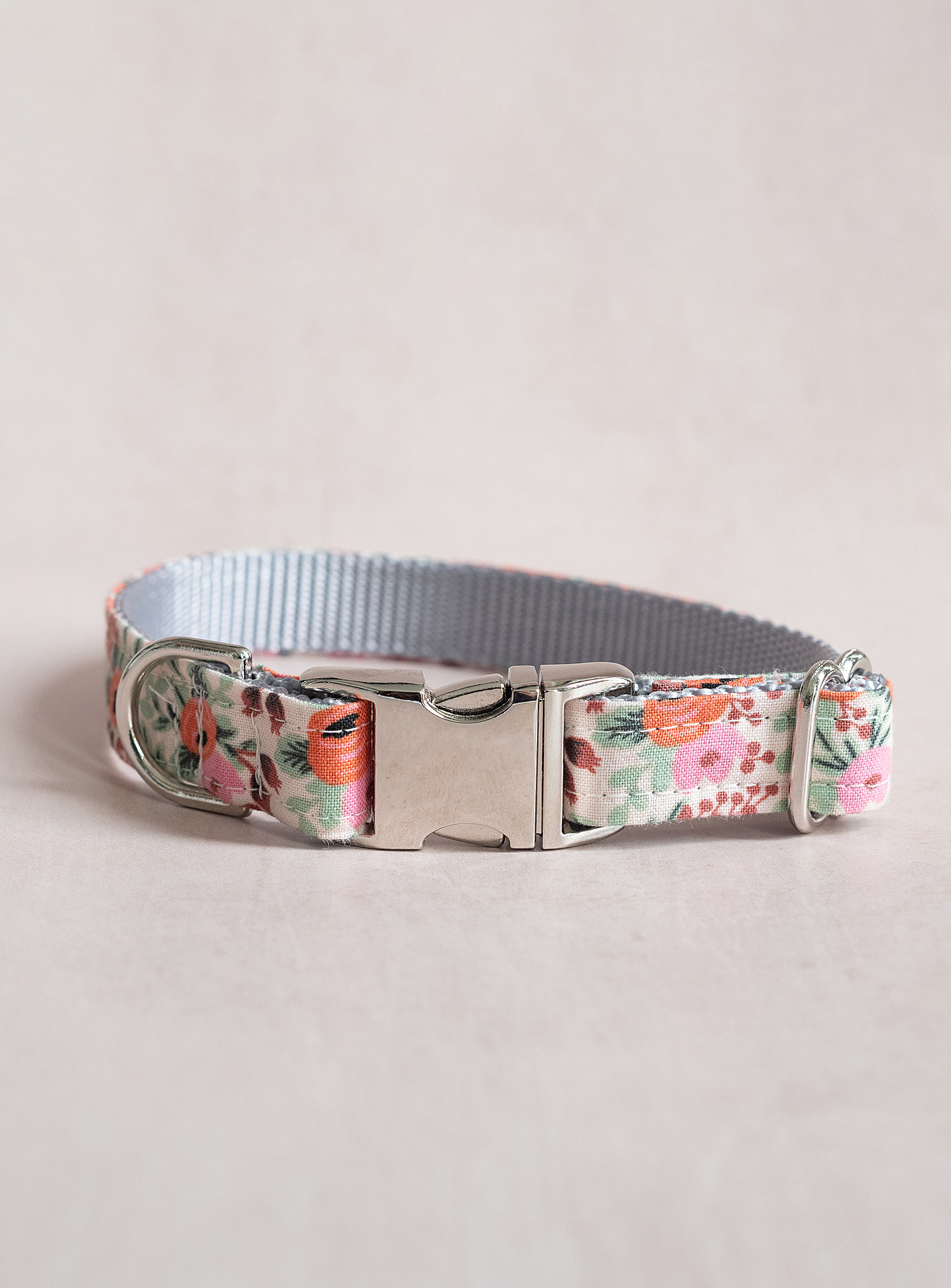 The Rover Boutique Colourful Pattern Dog Collar See Available Sizes In Dusky Pink