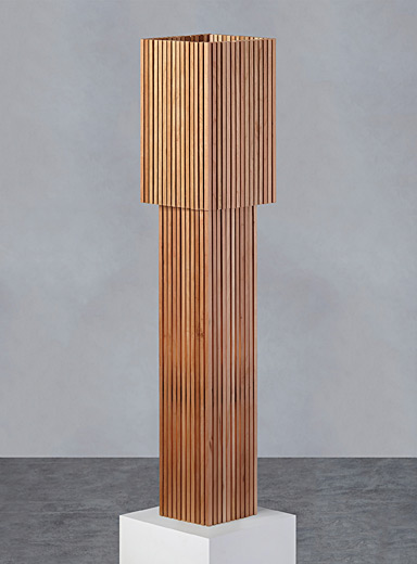Minimalist birch wood floor lamp