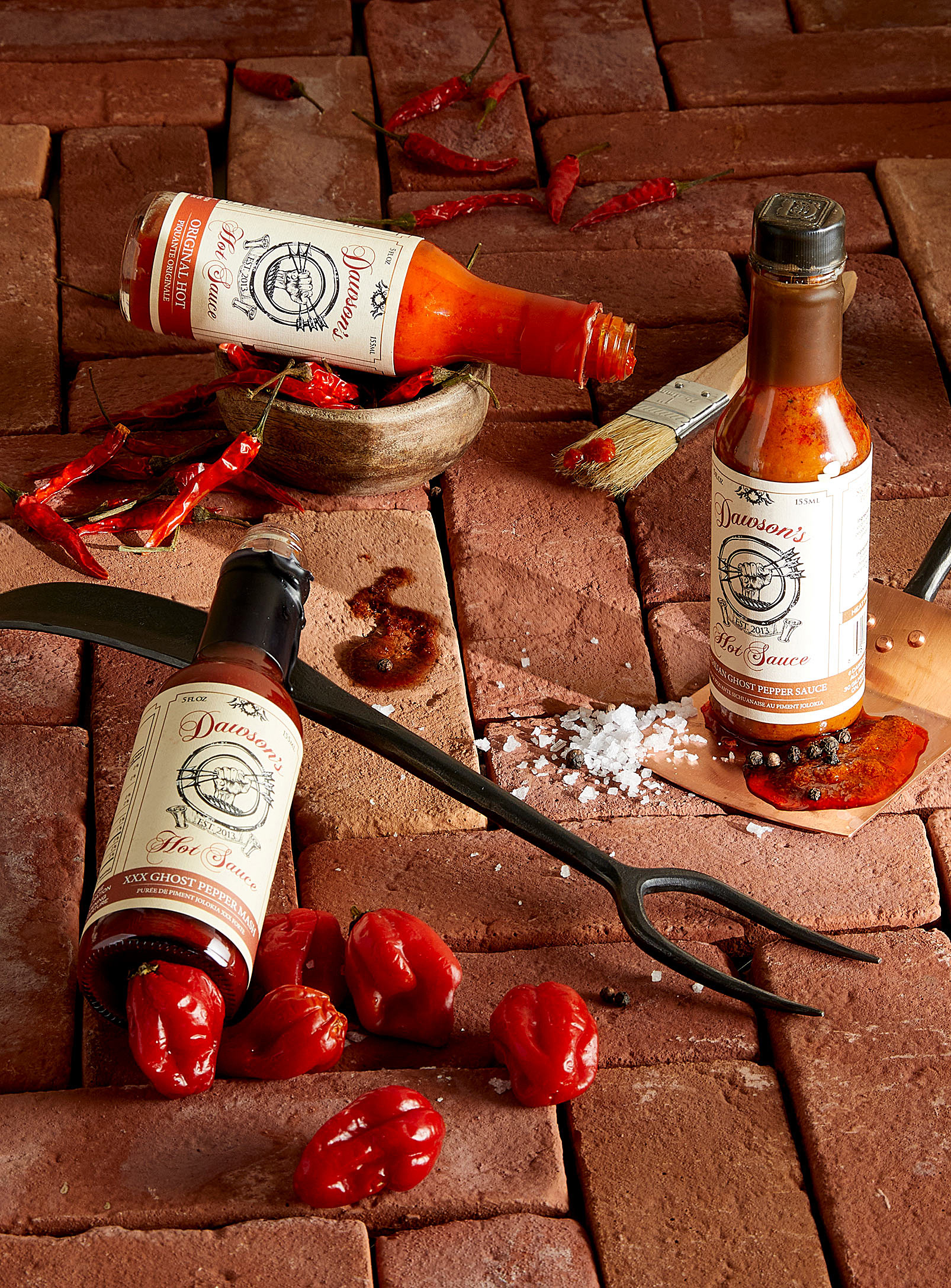 Dawson's Hot Sauce - Very hot spicy sauce set 3 sauces