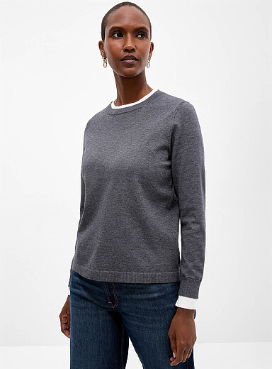 Overlaid effect ultra-soft sweater