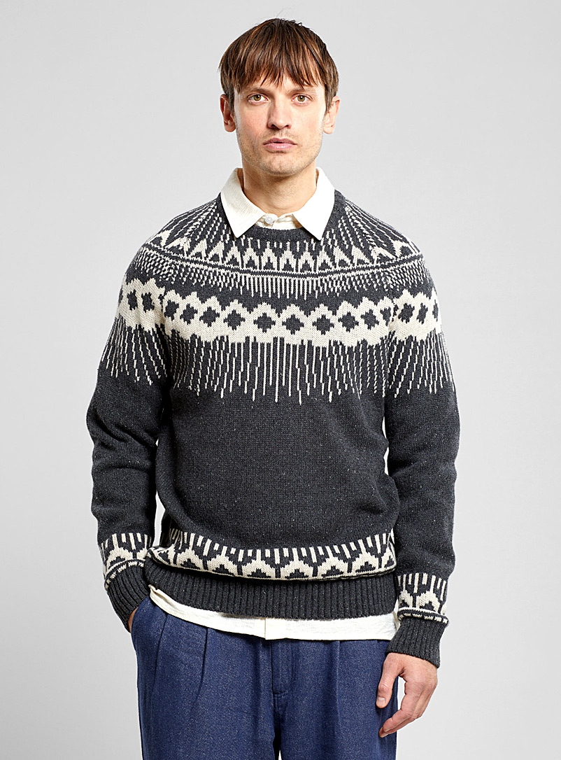 Dedicated Patterned Grey Malung jacquard sweater for error