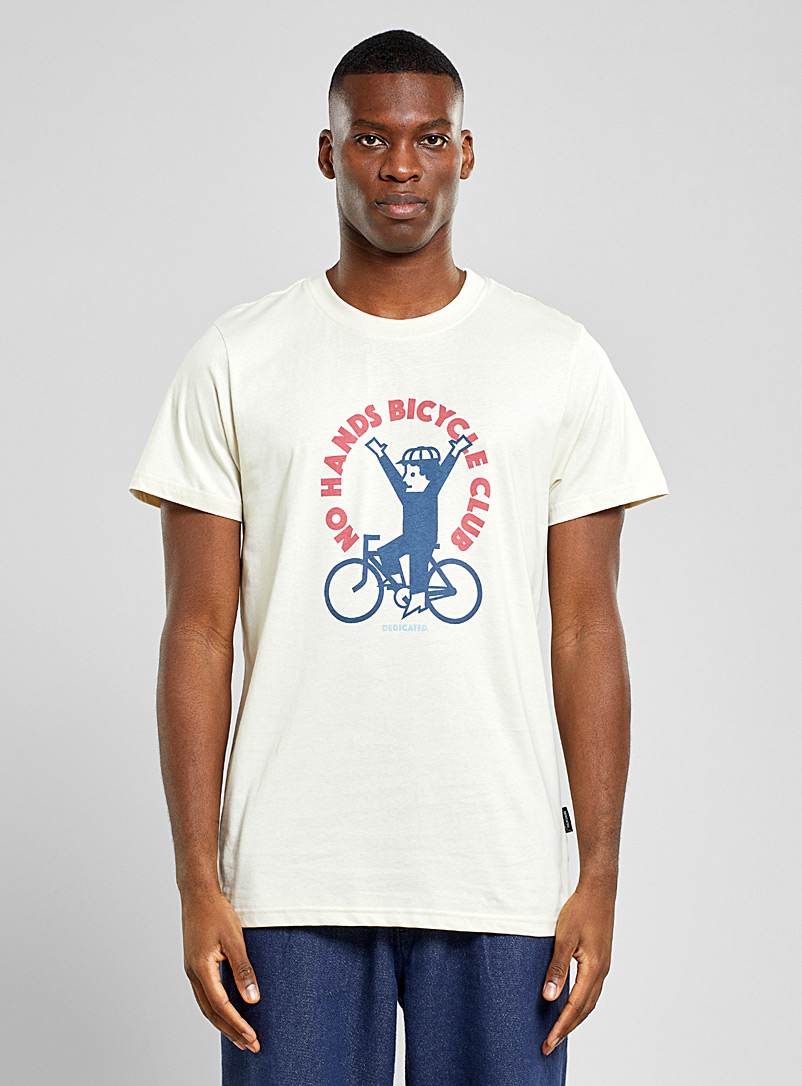 Dedicated Ivory White Stockholm No Hands T-shirt <b>Fairtrade certified product</b> for error