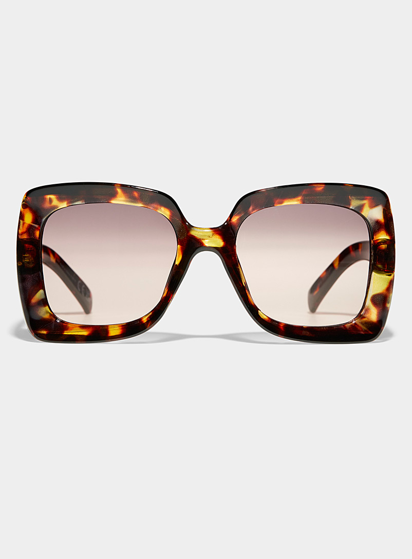 Simons Light Brown Kym oversized square sunglasses for women