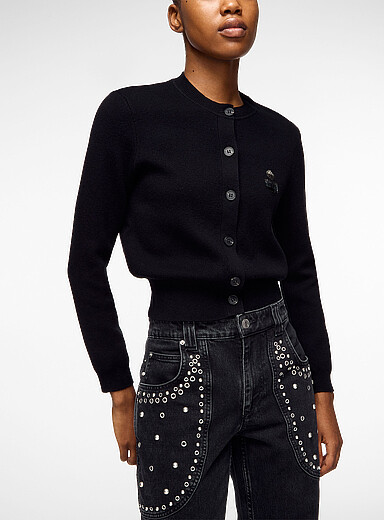 Isabel Marant Etoile Black Kemal cotton-blend cardigan for women