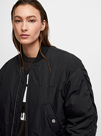 Isabel Marant Etoile Black Bessime cropped bomber jacket for women