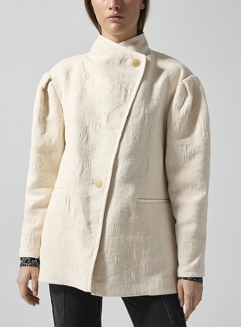 Isabel Marant Etoile Ivory/Cream Beige Uadie textured jacquard blazer for women
