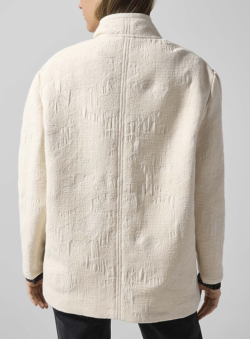 Isabel Marant Etoile Ivory/Cream Beige Uadie textured jacquard blazer for women