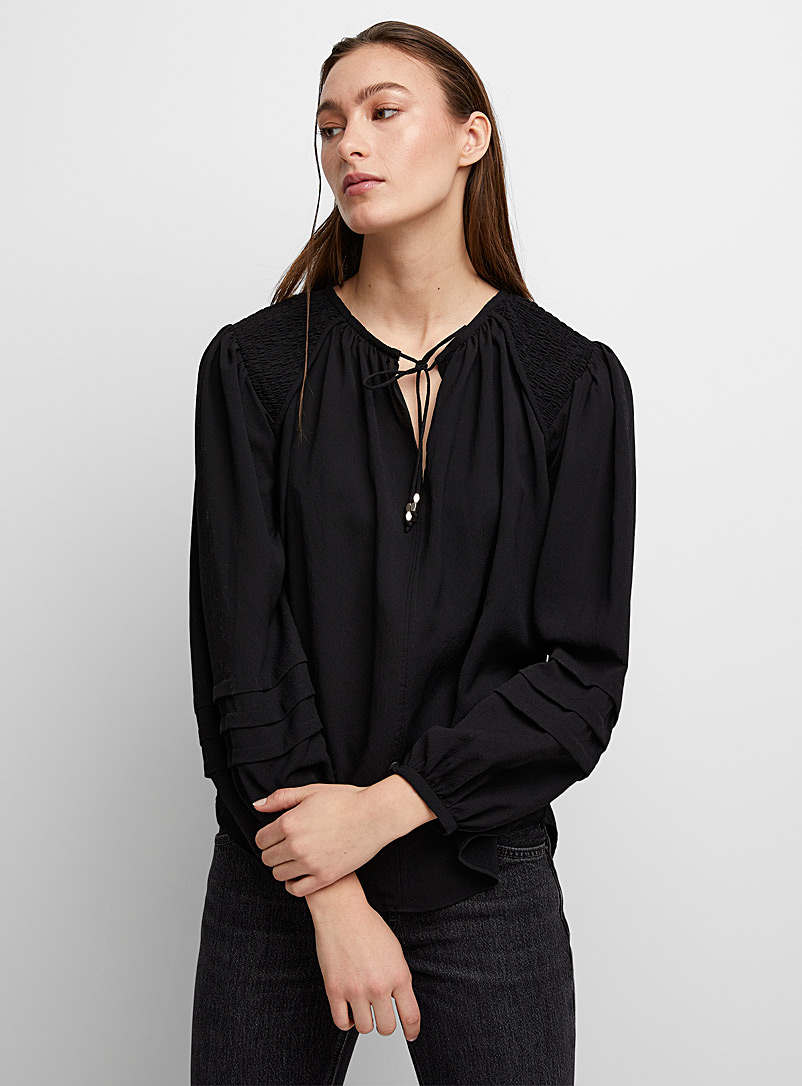 Isabel Marant Etoile Black Lamaya crepe blouse for women