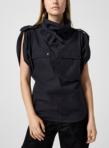Top Sans Bretelles Isabel Marant Étoile En Mousseline Rayé Rouge Et Noir - Taille 10-42