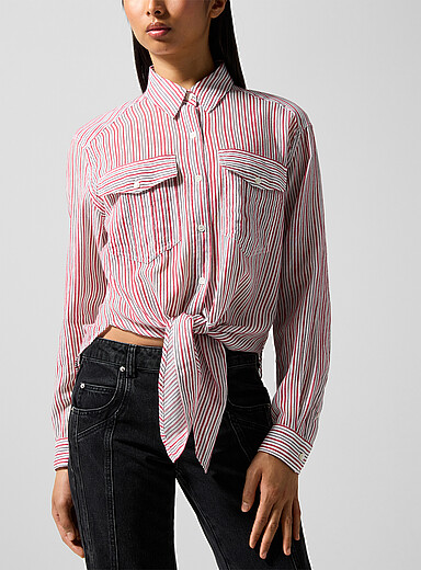 La blouse voile de coton &agrave; nouer Nath