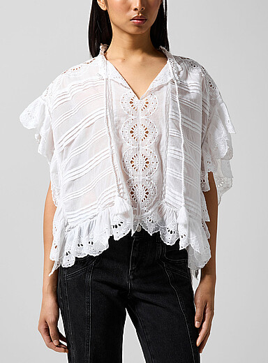 Payton pintucked cropped top