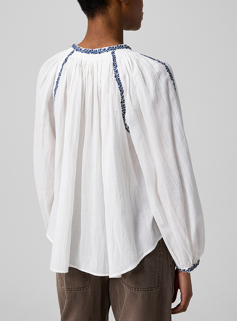 Lena organic 100% cotton embroidered blouse | Isabel Marant | | Simons