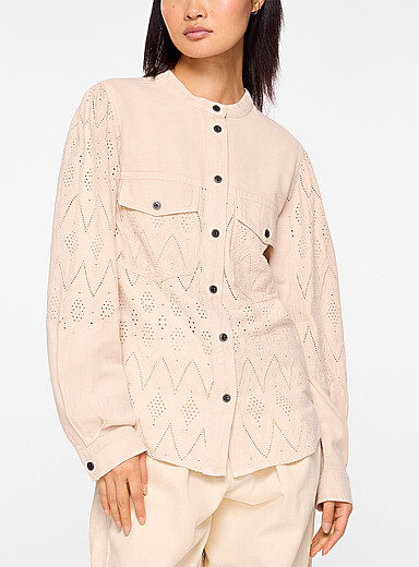 Isabel Marant Etoile Beige Kaina broderie anglaise safari blouse for women