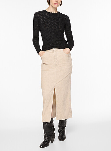 Odalie straight corduroy skirt