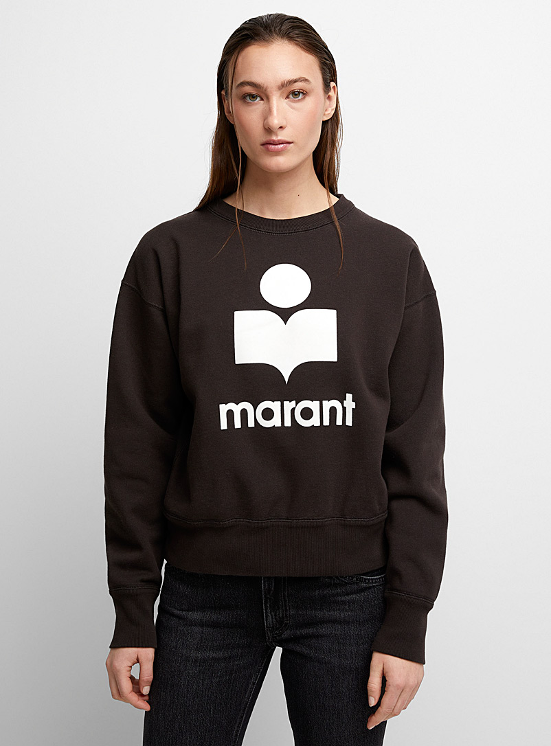 Isabel Marant Etoile Patterned Ecru Velvet logo sweatshirt for women