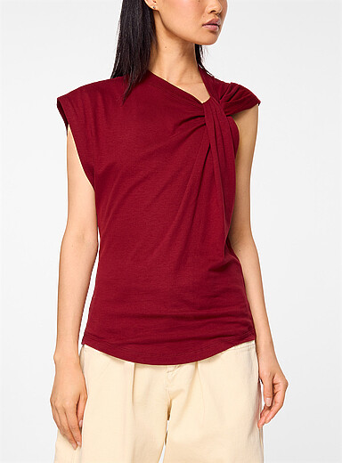 Isabel Marant: La camisole col torsad&eacute; Nayda Bourgogne pour femme