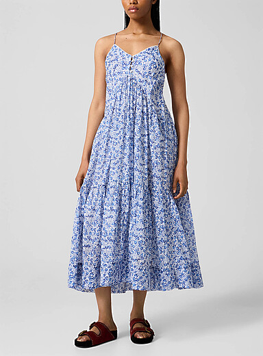 Isabel Marant Blue Sabba floral voile maxi dress for women