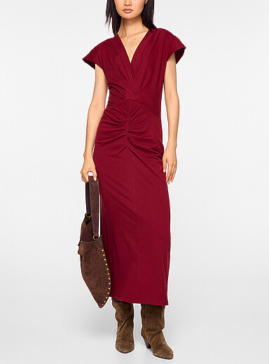 Isabel Marant Burgundy Nadra twisted midi dress for women