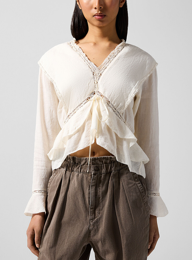 Damienne Cotton-Linen Blend Top