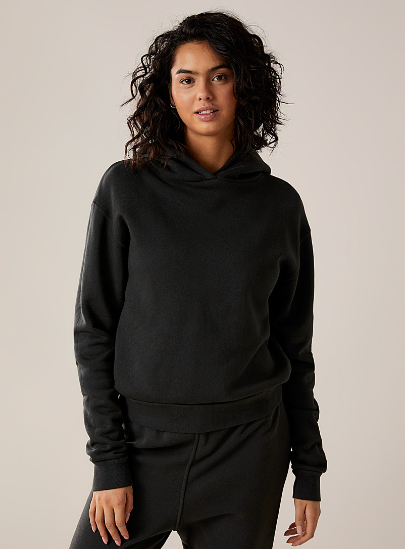 Perfectwhitetee Black Heart black hooded lounge sweatshirt for women